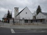 Neubiberg, Pfarrkirche Maria Rosenkranzknigin, erbaut 1928 durch den Architekten Franz Xaver Boemmel (17.04.2016)