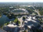 Das Mnchener Olympia Stadion Olympiapark von Olympia Turm Mnchen aus fotografiert am 26,08,2015  