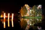 Der Piano-See am Potsdamer Platz wurde mit  Lichttrgern  zum Festival of Lights geschmckt.
