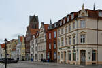 Unterwegs in der historischen Innenstadt von Wismar.