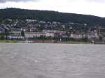 Blick von Rdesheim aus ber den Rhein auf Bingen.