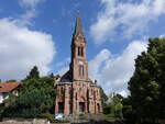 Landsweiler, evangelische Kirche, erbaut von 1901 bis 1903 durch Heinrich Christian Gth (16.07.2023)