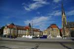 Chemnitz, Theaterplatz mit Knig Albert Museum, Opernhaus und St.