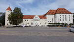 Freiberg, Schloss Freudenstein am Schloplatz, Renaissancebau erbaut bis 1577 durch den Baumeister Hans Irmisch (18.09.2023)