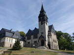 Tannenbergsthal, evangelische Martin Luther Kirche, erbaut 1910 im Jugendstil (23.07.2023)