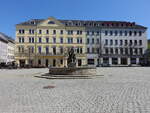 Gera, Simsonbrunnen und Huser am Markt (30.04.2023)