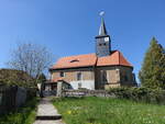 Reust, evangelische Kirche, romanische Saalkirche, erbaut bis 1515 (30.04.2023)