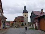 Hirschroda, barocke evangelische Kirche, erbaut 1728 (21.10.2022)