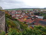 Ranis, Ausblick von der Burg aus die Ortsmitte mit St.