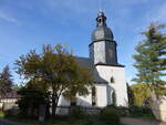 Eyba, evangelische Dorfkirche, erbaut von 1719 bis 1720 (17.10.2022)