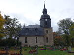 Pfuhlsborn, evangelische Dorfkirche, erbaut 1744 (21.10.2022)