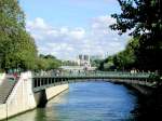Frankreich, Paris 5e, Pont au Double ber die Seine bei der glise Notre-Dame, 09.09.2002