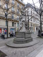 Paris, Auguste Comte Denkmal am Place de la Sorbonne (31.03.2018)
