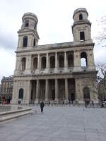 Paris, Saint-Sulpice Kirche, erbaut ab 1646 durch die Architekten Servandoni und Chalgrin (31.03.2018)