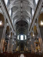 Paris, Mittelschiff der Saint-Sulpice Kirche, Gemlde von Carle Van Loo (31.03.2018)