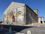 Chalais, Kirche Saint-Martial, romanische Fassade, Langschiff von 1629 (23.07.2018)