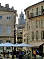 Frankreich, Provence-Alpes-Cte d'Azur, Vaucluse, Avignon, Place du Palais, Tour de l'Horloge in der Mitte, 06.04.2012