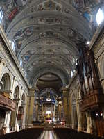 Caravaggio, barocker Innenraum mit Hochaltar von Filippo Juvarra in der Wallfahrtskirche (29.09.2018)