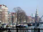 Niederlande, Amsterdam, der Montelbaanstoren (ein historischer Turm der 1516 an der Oudeschansgracht erbaut wurde).