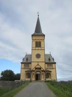 Kabelvag, Vagan Kirche, erbaut 1898 im neugotischen Stil, Architekt Carl Julius   Bergstrm (30.06.2013)
