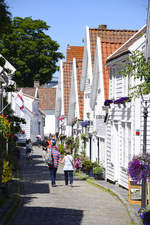 vre Strandgate in der Stavanger Altstadt (Gamle Stavanger) in Norwegen.