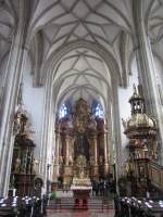 Krems, Piaristenkirche, Netzrippengewlbe, barocke Innenausstattung von Martin   Johann Schmidt (22.09.2013)