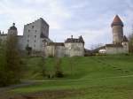 Burg Klam, Palas, Vorburg und Bergfried (21.04.2013)