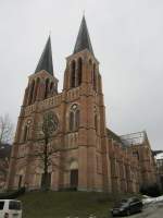 Bregenz, Herz Jesu Kirche, erbaut von 1905 bis 1906 durch Architekt Joseph Cades   (17.03.2013)