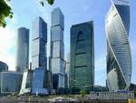 Blick auf den Financial District von Moskau.
