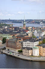 Gamla Stan in Stockholm vom Rathausturm (Rdhustornet) aus gesehen.