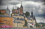 Blick auf Sdar Malarstrand in Stockholm vom Nya Slussen.