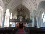 Torsby, Orgelempore in der Fryksnde Kirche, erbaut durch Magnusson Orgelbyggeri in Gteborg im Jahr 1956 (31.05.2018)