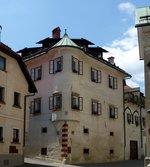 Skofja Loka, das Homan-Haus, ein mittelalterliches Stadtpalais besteht aus drei Gebuden, Juni 2016