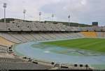 Blick in das Olympiastadion Barcelona (E) (Estadi Olmpic Llus Companys), im Jahr 1992 Austragungsort der Olympischen Sommerspiele.