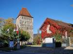 Aarau Aarau, Hauptstadt des Kantons Aargau, 16.000 Einwohner.
Schl�ssli - Das Rot der Weinbl�tter leuchtet mit dem Blau des Himmels um die Wette. Ein warmer Sonnentag, und das im November. 2.11.2006