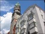 innsbruck Die Innenstadt von Innsbruck im Juli 2004. Leider wei� ich nicht, was f�r ein Turm das ist. Vielleicht kann jemand helfen?

Nachtrag: Bei dem Turm handelt es sich um den Stadtturm.