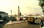 tavira-concelho Tavira, Juni 1988, an der Pra�a da Rep�blica (Foto eingescannt) 