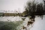Laucha an der Unstrut Laucha - Das Wehr in Eis und Schnee - Januar 1997