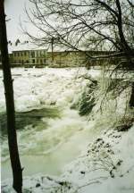 Laucha an der Unstrut Laucha - Das Wehr in Eis und Schnee - Januar 1997