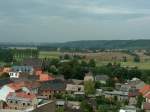 Laucha an der Unstrut Laucha an der Unstrut - Blick vom Kirchturm Richtung Dorndorf - die Kr�ne vom Bau der neuen Br�cke - 11.08.2004