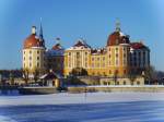 Landkreis Meisen Das Jagdschloss Moritzburg im Winter 2009.