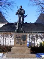 Mittlerer Erzgebirgskreis Denkmal Herzog Heinrichs, dem Stadtgr�nder Marienbergs, auf dem Markt, im Januar 2008.
