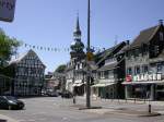 Wuppertal-Cronenberg: Zentrum mit Krings Ecke und Reformierter Kirche am 13. ...
