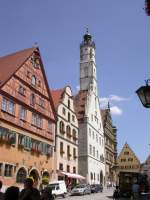 Rathaus von Rothenburg ob der Tauber, aufgenommen am 4. Juli ...