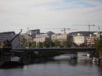 Saarbrucken Blick von der Alten Br�cke auf die Wilhelm-Heinrich-Br�cke, und ein Teil des Stadtbildes von Saarbr�cken.