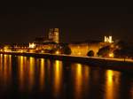 Magdeburg Elbpanorama mit dem Magdeburger Dom (links) und Kloster Unser Lieben Frauen (rechts). Fotografiert am 15.08.2009 von der Strombr�cke.