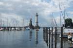 deutschland L�we, Leuchtturm und Boote, in Lindau ist dies allt�glich, so auch am 12.8.2009.