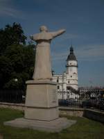 szydlowiec Szydlowiec  08.2009. Johannes Paul II Denkmal und Rathaus / Pomnik Jana Pawla II i ratusz 