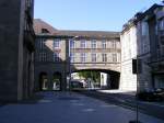 Mulheim an der Ruhr Der Mittelteil des Rathauses mit der Friedrich-Ebert-Stra�e