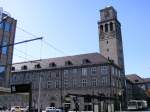 Mulheim an der Ruhr Das Rathaus mit dem Rathausturm von der Stra�enbahnhaltestelle 'Stadtmitte' her gesehen